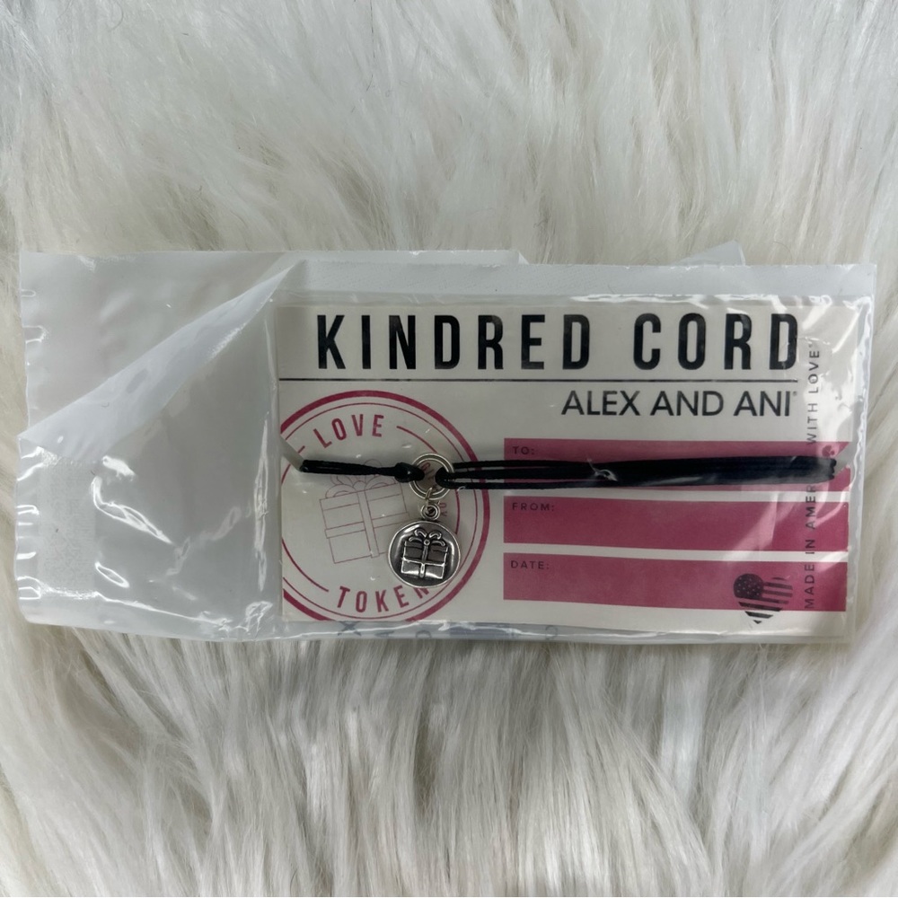 Alex and Ani Gift Box Rafaelian Silver Charm Kindred Pull Cord Bracelet